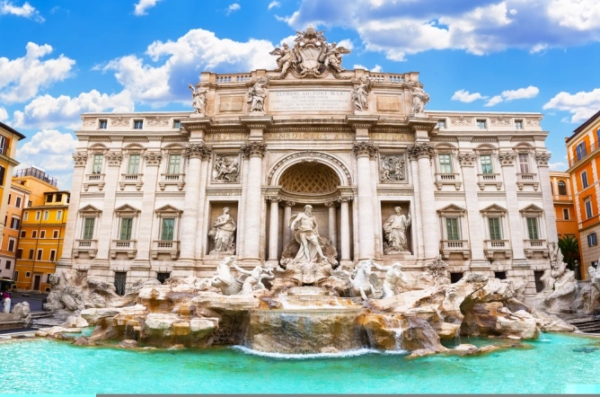 A partire dal 7 gennaio, i visitatori della Fontana di Trevi a Roma ...