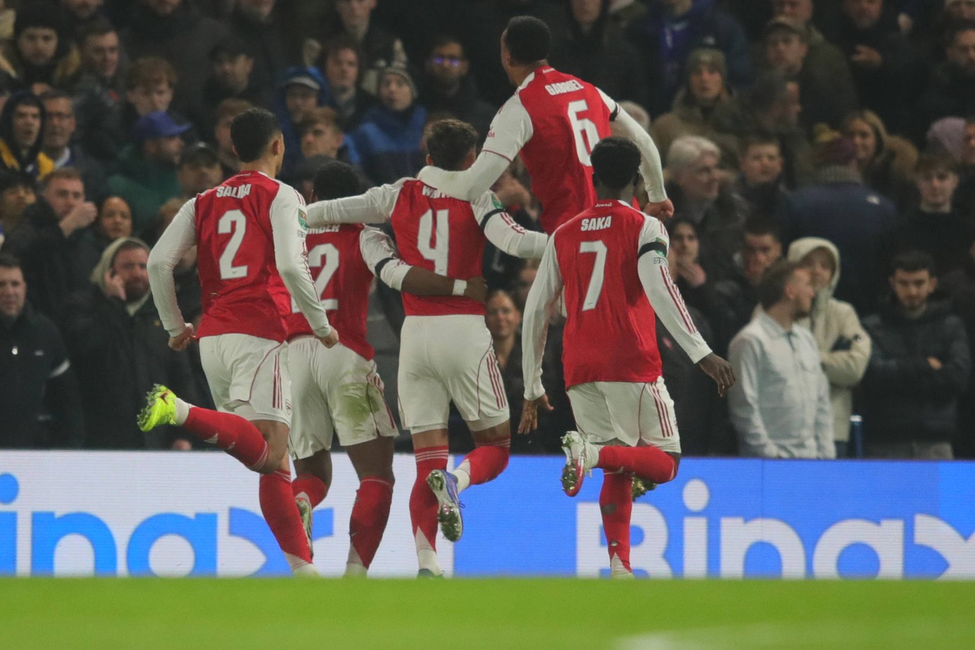 Arsenal defeated Chelsea 3-2 in the first leg of the Carabao Cup semifinal.