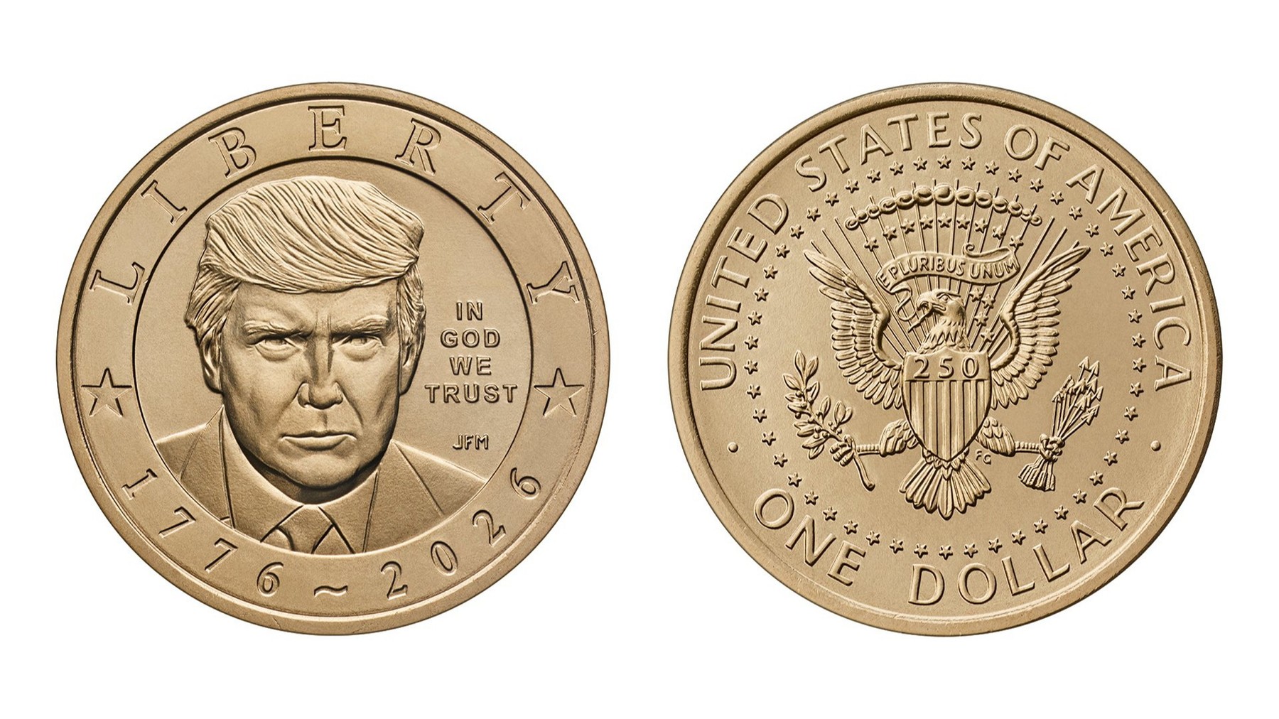 ドナルド・トランプ氏が米国の新しい1ドル硬貨に登場 / 在庫は数時間で完売